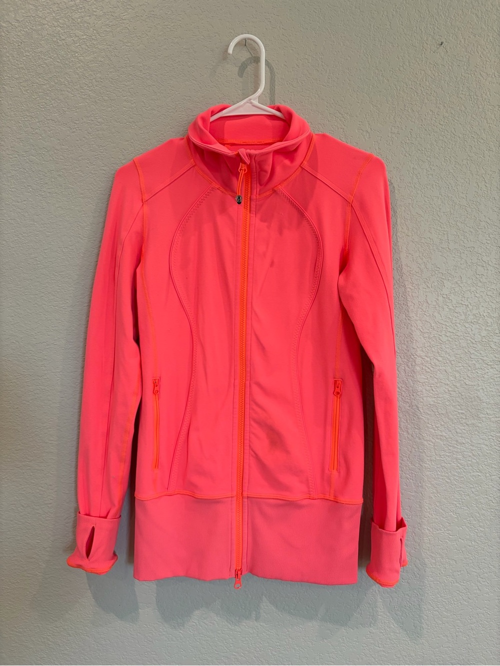 Lululemon Jacket Bright Coral Pink Full Zip - size 6